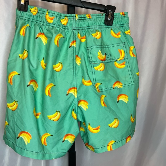 Vacancy Co. Green Banana Print Swim Trunks, size Small - Picture 6 of 6